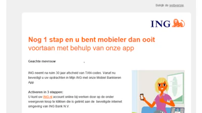 Nieuwe phishing-mails uit naam ING in omloop