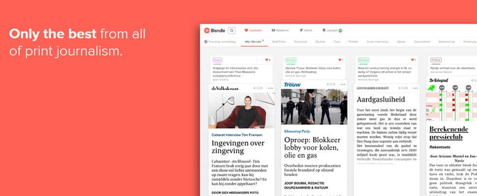 Krantenkiosk-app Blendle test maandabonnement