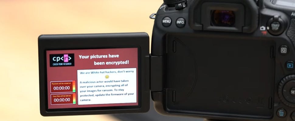 Onderzoekers laden ransomware op Canon-camera