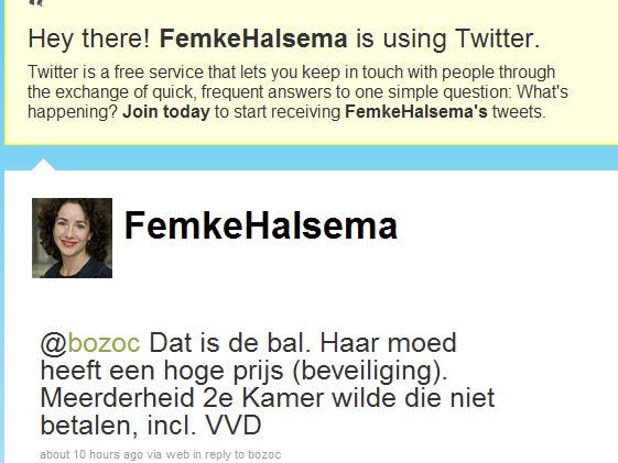 Femke Halsema populairste politicus op Twitter
