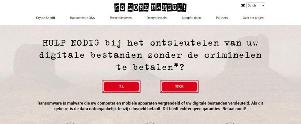 Cybercriminelen lopen veel losgeld mis door No More Ransom