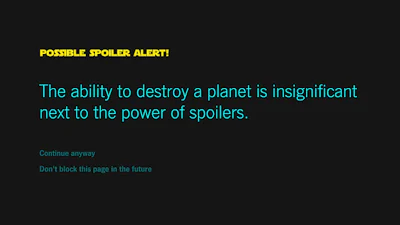Deze plugin blokkeert alle mogelijke Star Wars-spoilers
