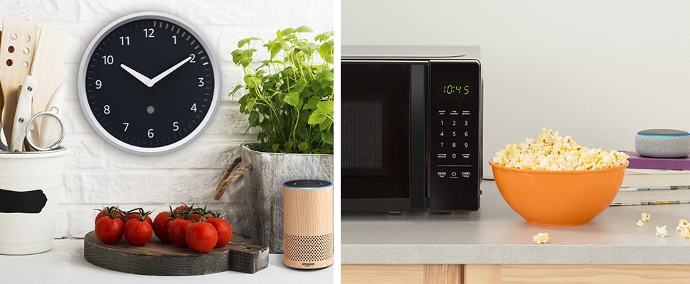 Slimme klok en magnetron van Amazon