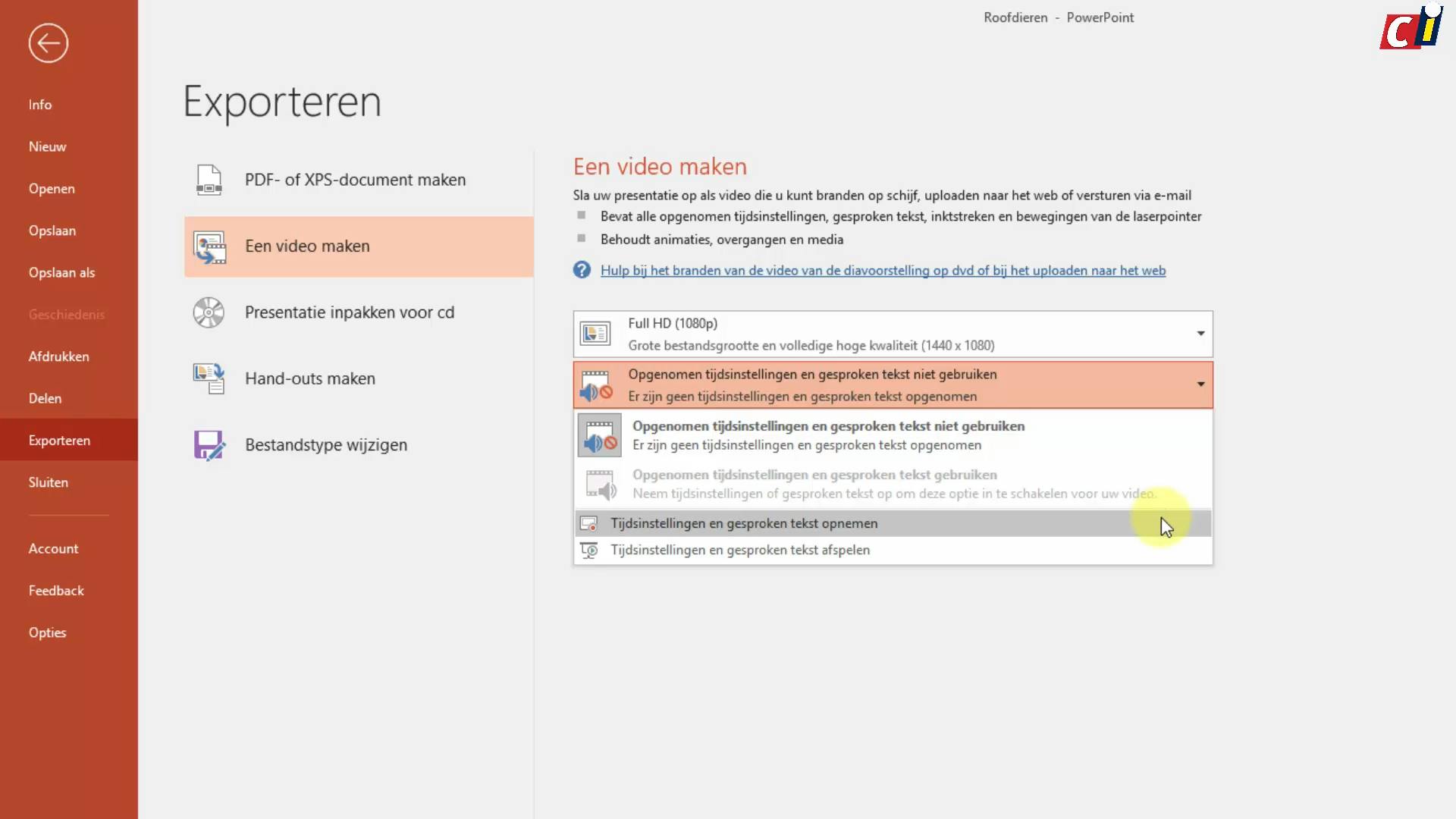 HowTo video: PowerPoint - video van presentatie maken