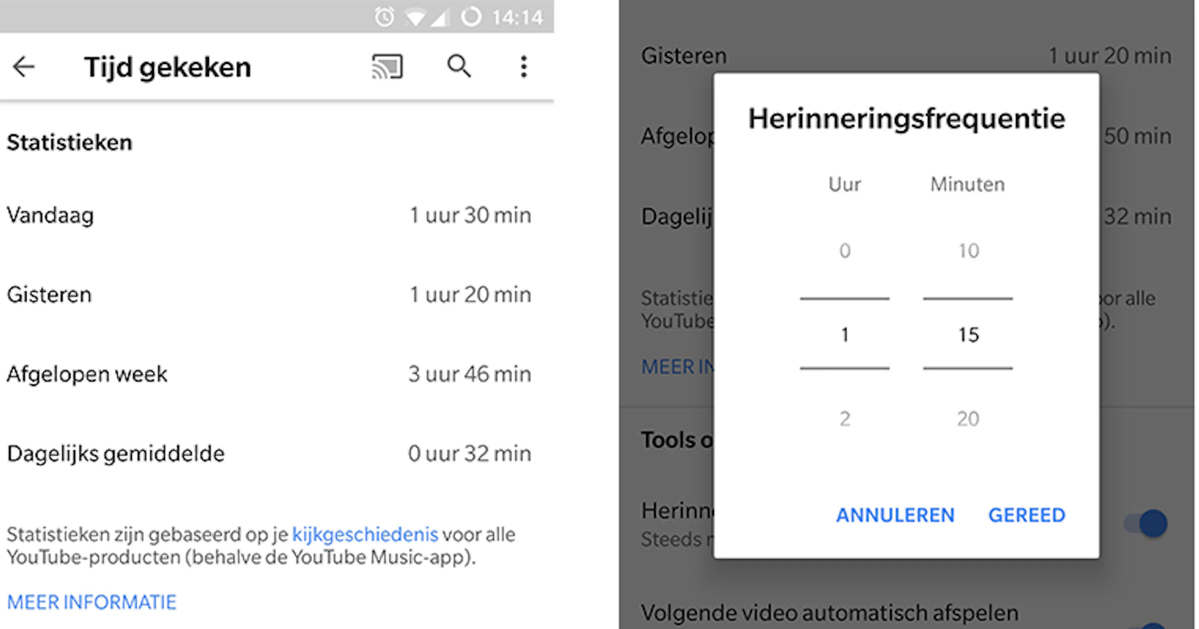 Zo zie je hoeveel tijd je aan YouTube spendeert