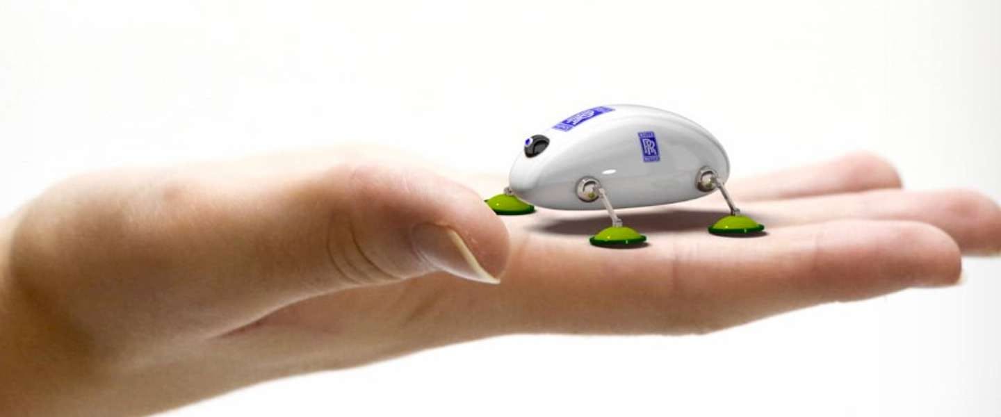 Rolls-Royce werkt aan piepkleine robots die een scan van een motor kunnen maken