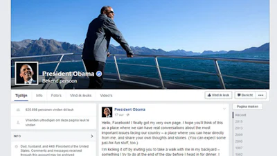 Amerikaanse president nu ook op Facebook