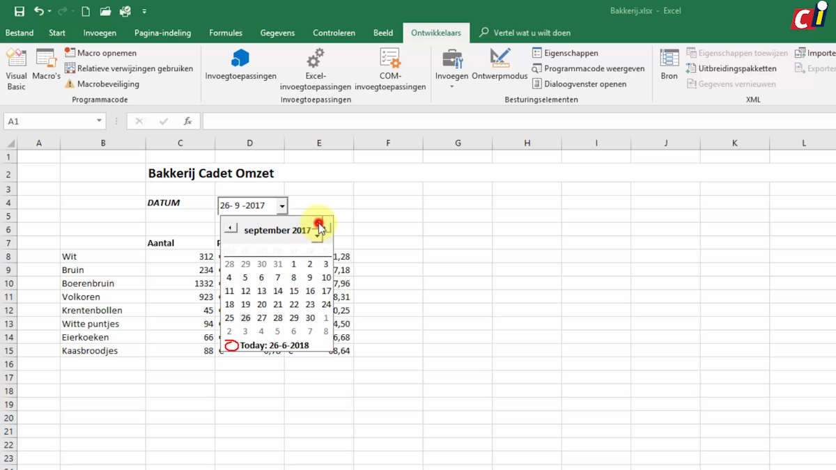 Excel datumkiezer ID.nl