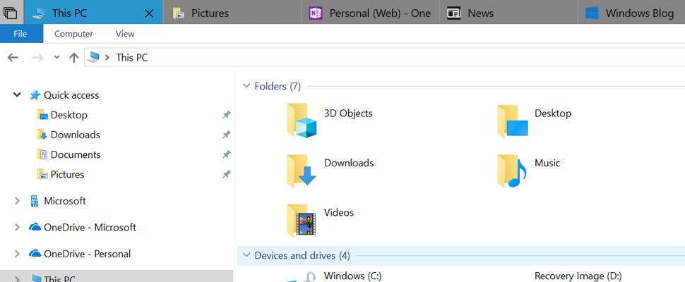 Microsoft stelt tabbladen in Windows 10 uit