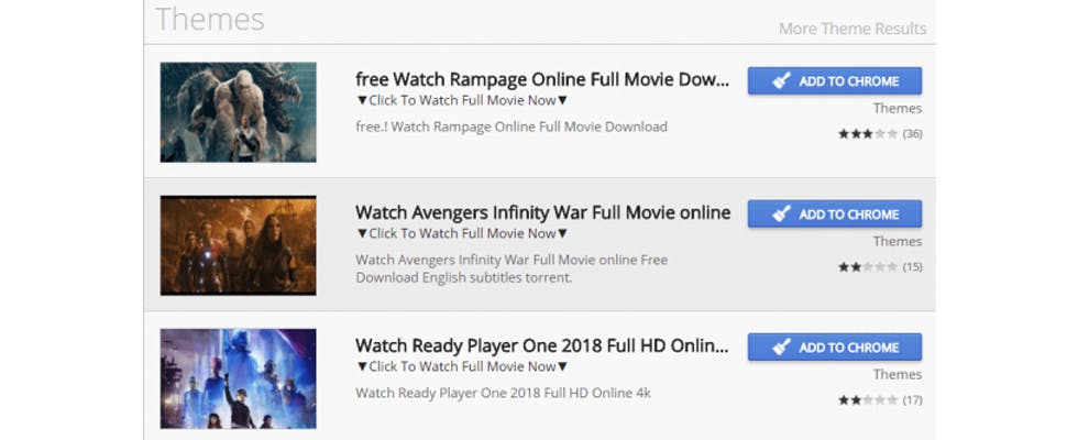 Malafide Chrome-extensies voor gratis streamen films ontdekt