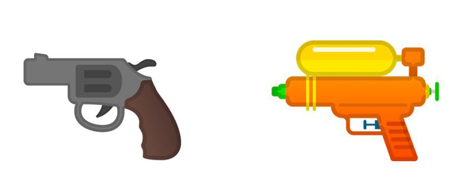 Google en Microsoft omarmen waterpistool-emoji