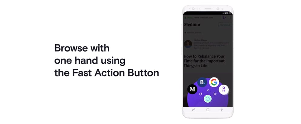 Opera Touch-browser met één hand te bedienen