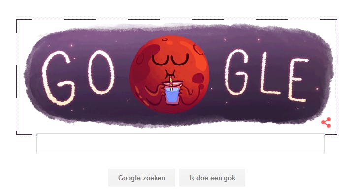 Mars reden voor een verse Google Doodle