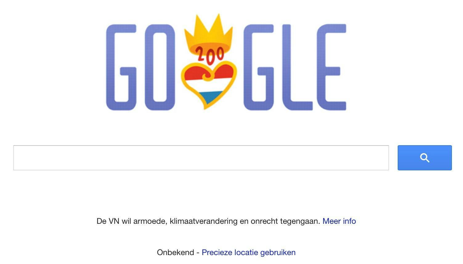200 jaar koninkrijk gevierd door Google