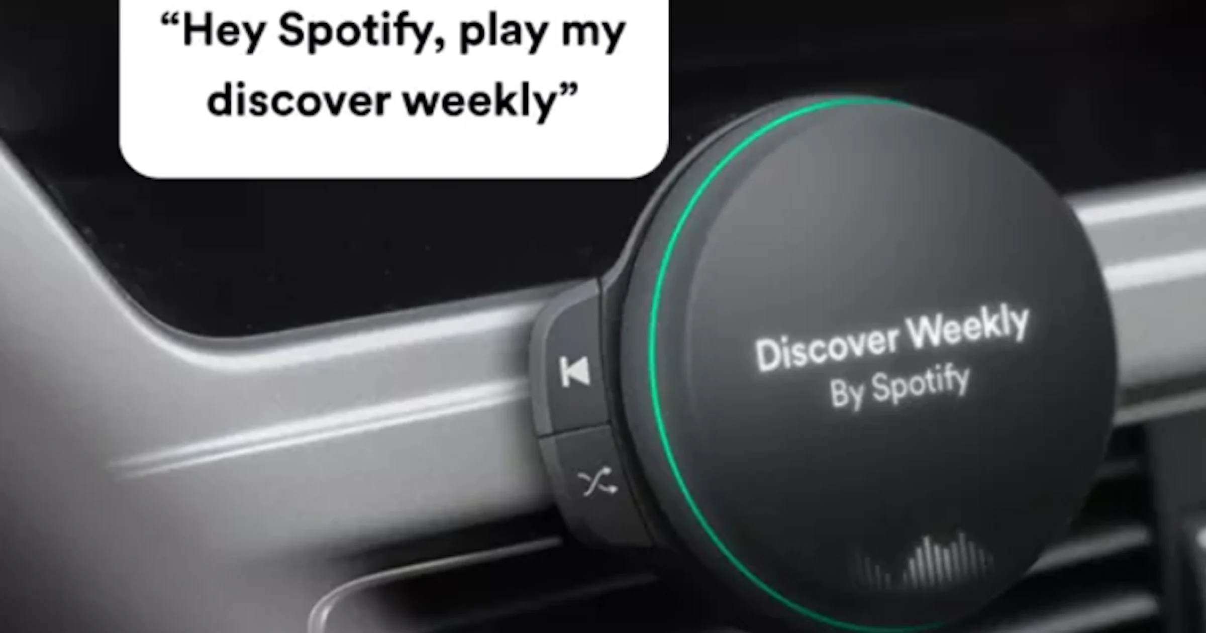 Spotify-speaker voor in de auto duikt op