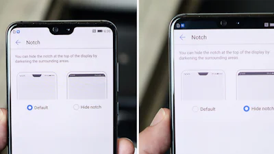Notch Huawei P20 kan worden uitgezet