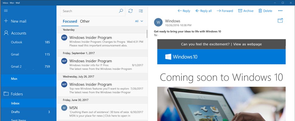 'Microsoft dringt Edge op aan Windows Mail-gebruikers'