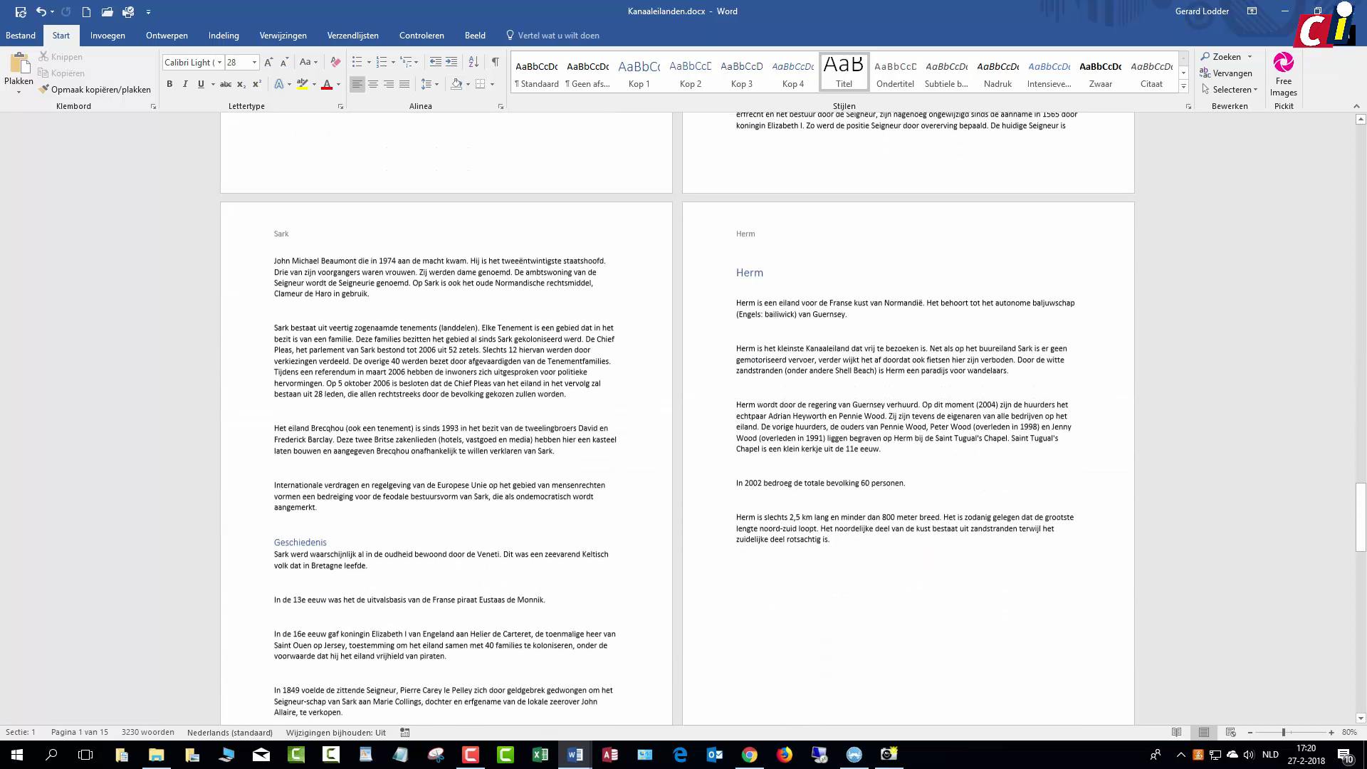 Word: verschillende kop- en voetteksten