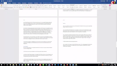 Word: verschillende kop- en voetteksten