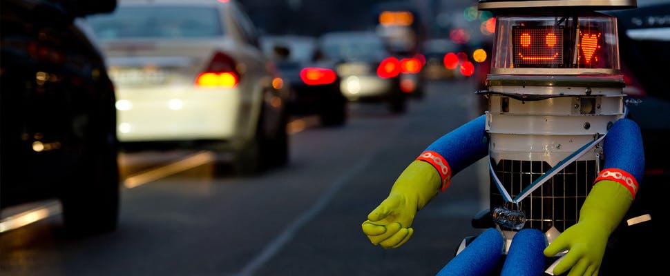 Vandalen maken einde aan liftende robot Hitchbot
