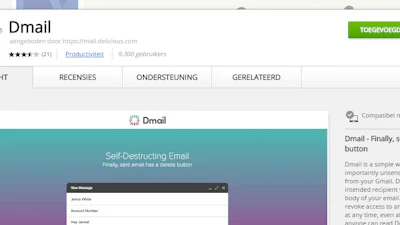Chrome-extensie Dmail laat je e-mails terugtrekken