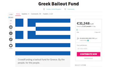 Crowdfunding-campagne voor Griekse staatsschuld opgericht