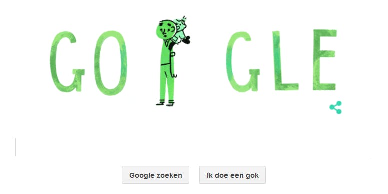 Vaderdag geëerd door Google
