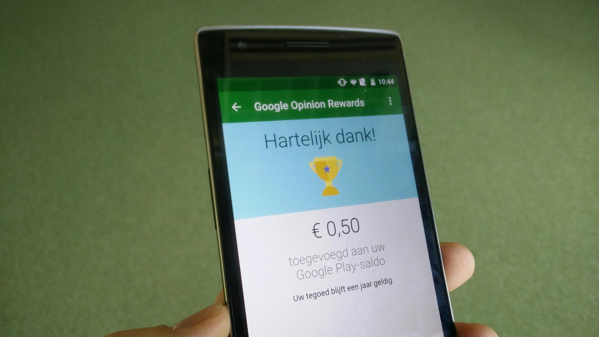Verdien gratis Play-tegoed met Google Opinion Rewards