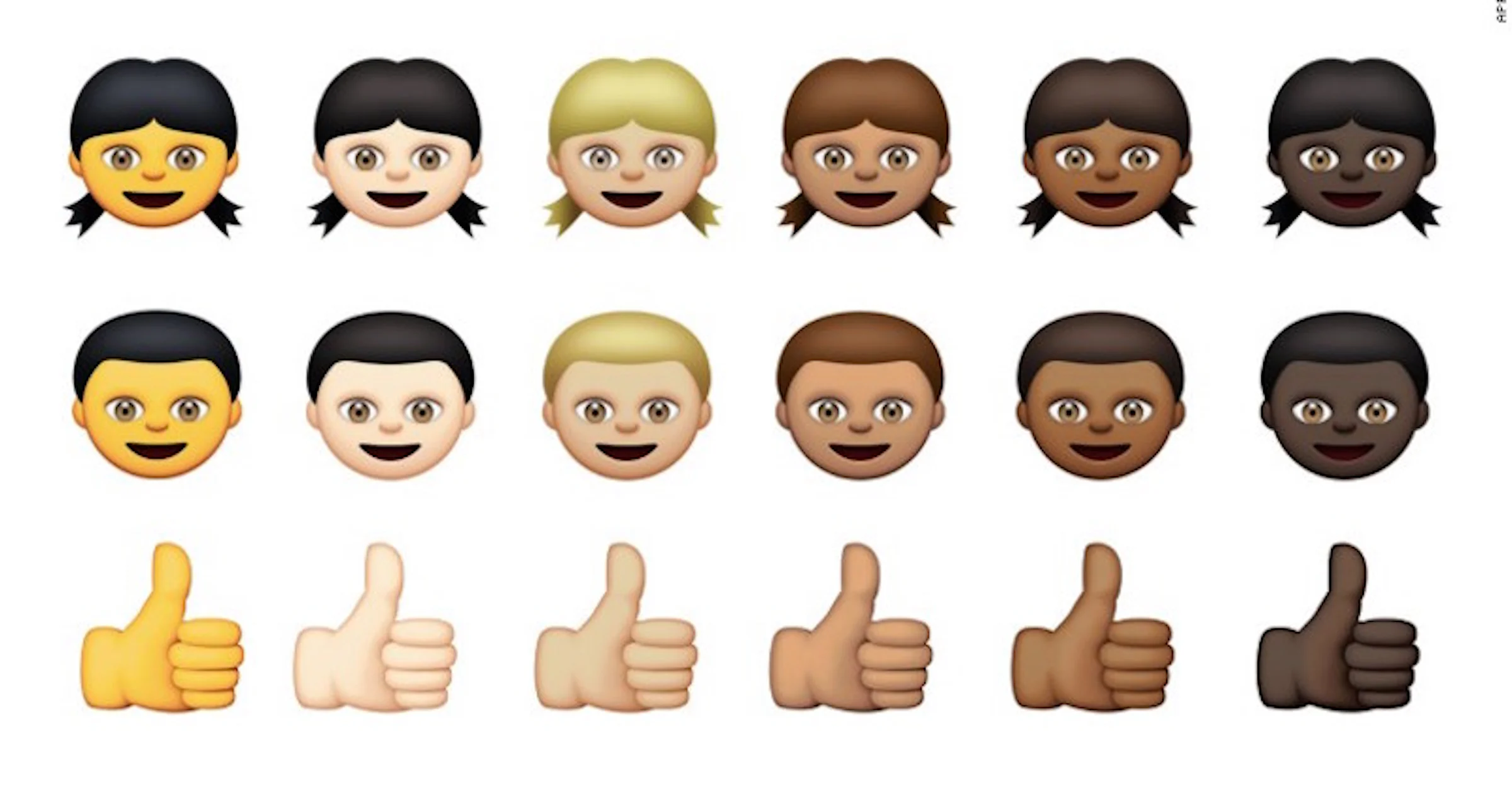 Apple onthult smileys met verschillende huidskleuren
