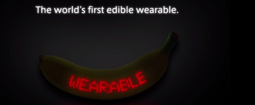 Deze banaan is 's werelds eerste eetbare wearable