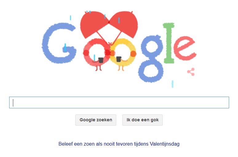 Valentijn, ook Google is er gek op