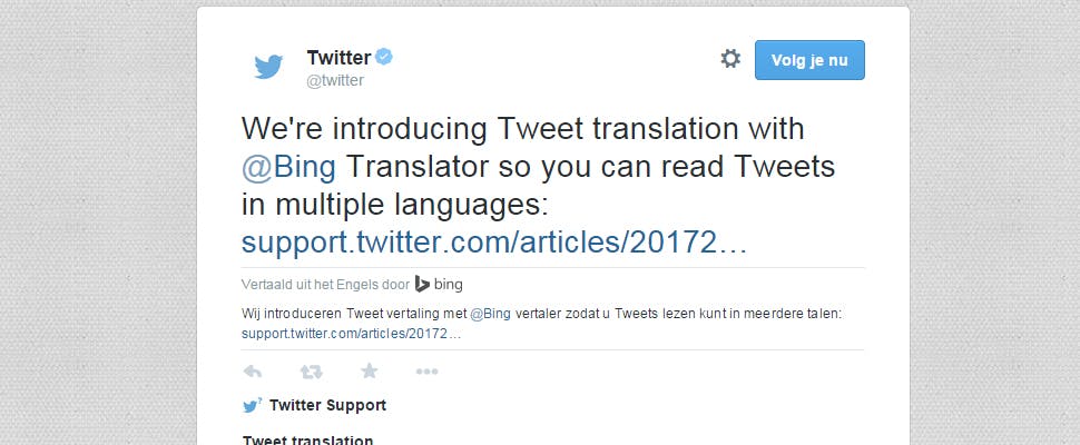 Buitenlandse tweets naar het Nederlands te vertalen