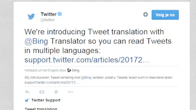 Buitenlandse tweets naar het Nederlands te vertalen