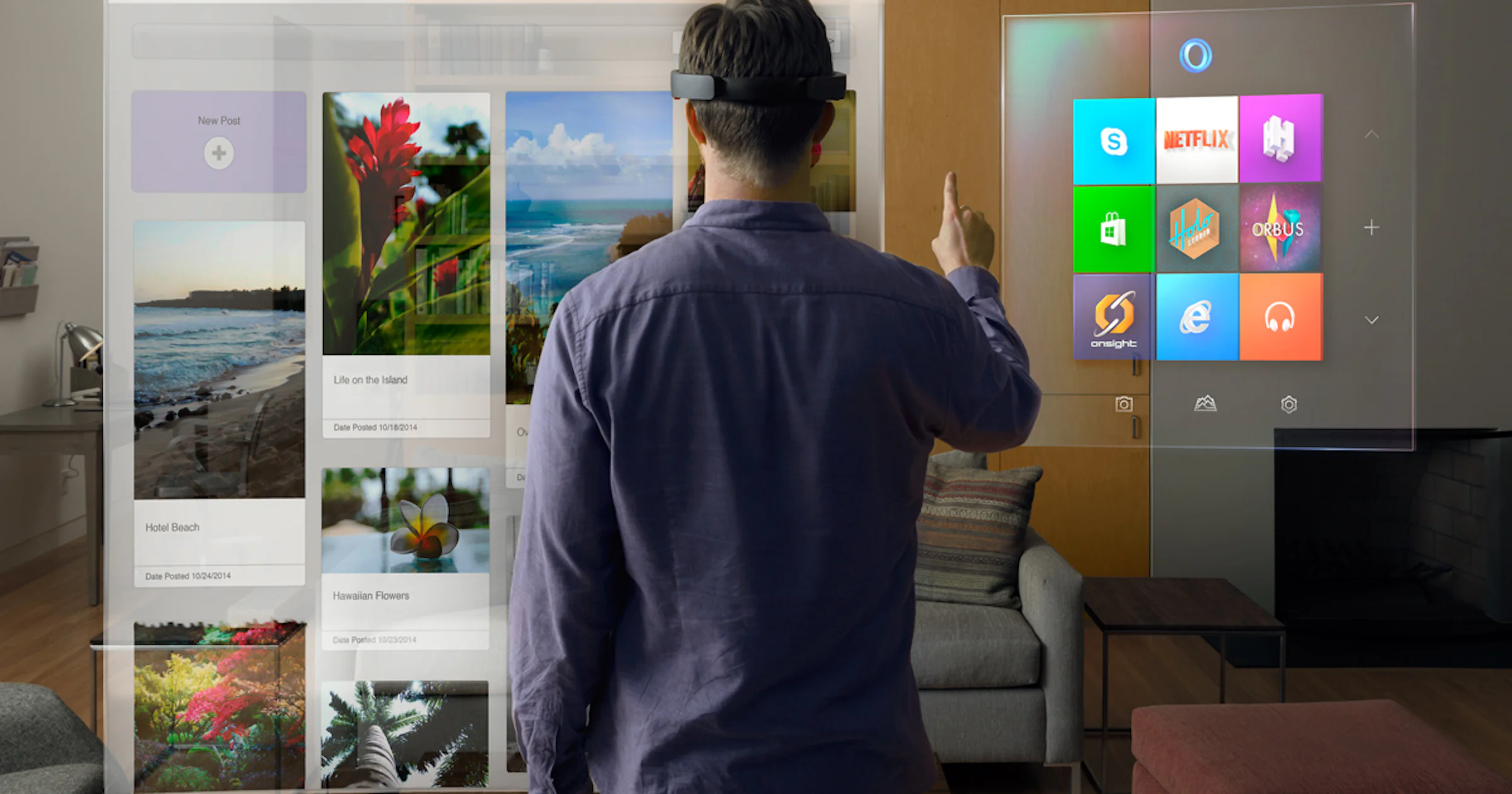 Microsoft onthult Google Glass/Oculus Rift-concurrent HoloLens