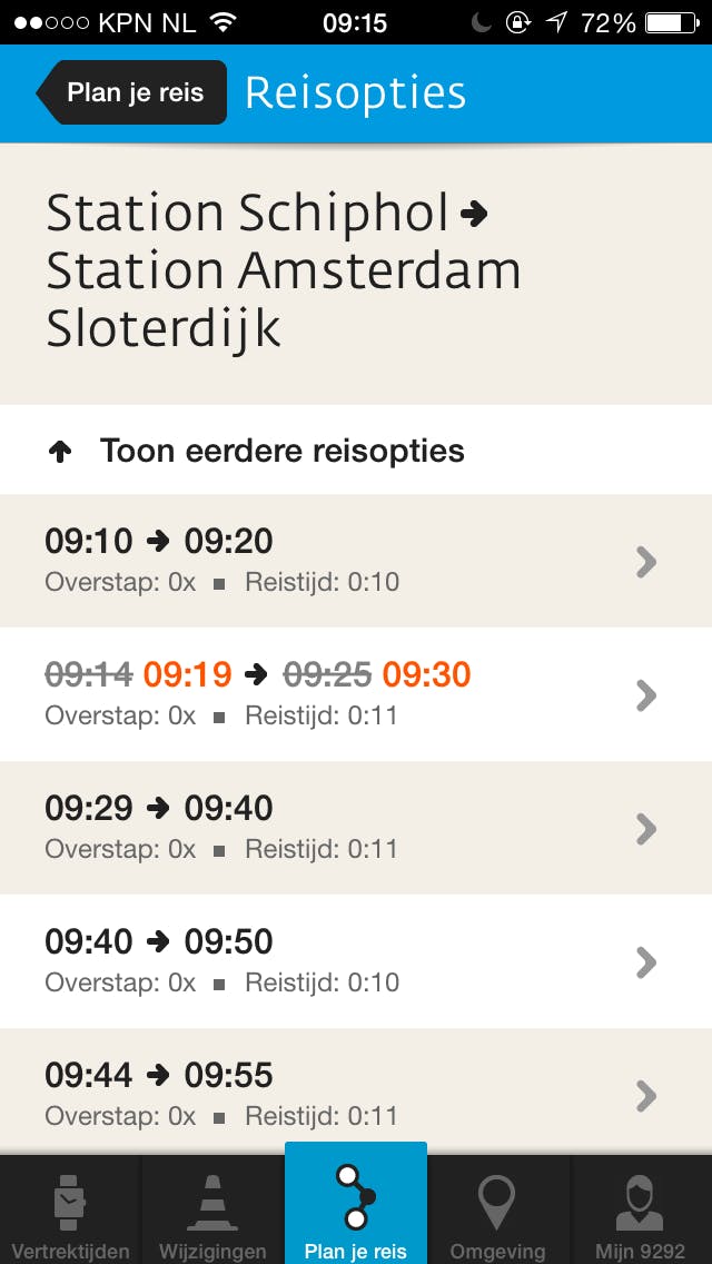 Actuele reisinformatie met nieuwe update voor 9292-app