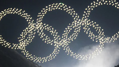 Olympische lichtshow met 1218 Intel-drones