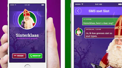 Bellen en sms'en met Sinterklaas via app