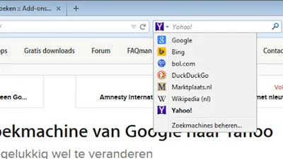 Firefox verandert zoekmachine van Google naar Yahoo