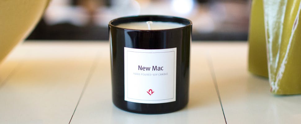 Deze kaars ruikt naar een nieuwe Mac
