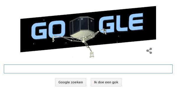 Landing van Philae gevierd met Google Doodle