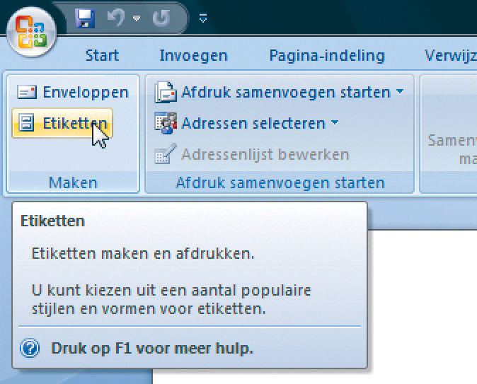 Activeren Sjah bevestigen Etiketten maken in Word 2007 | ID.nl