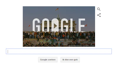 Val van de muur herdacht door Google