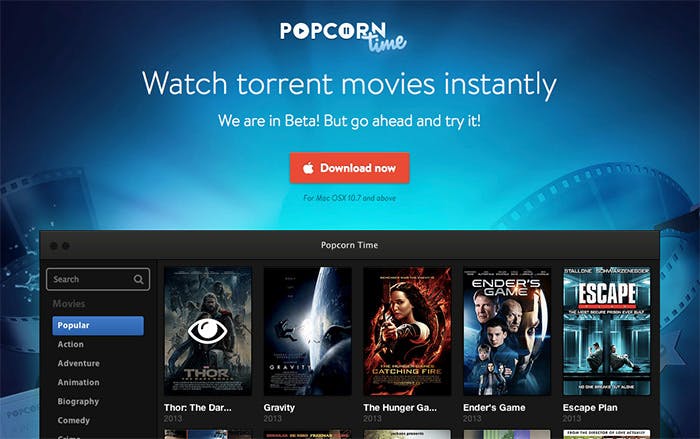 Vernieuwd Popcorn Time kan "nooit meer offline"