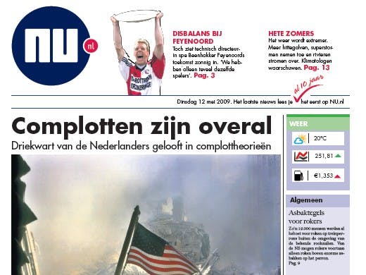 NU.nl viert 10-jarig jubileum met papieren krant