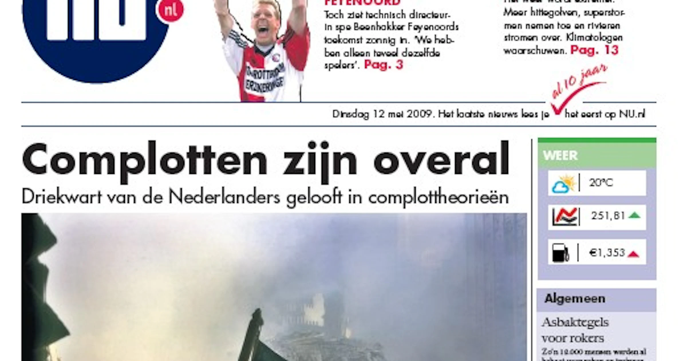 NU.nl viert 10-jarig jubileum met papieren krant