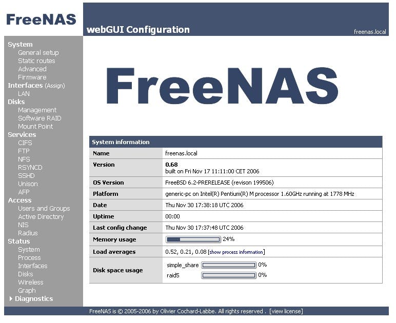 Verse download: FreeNAS