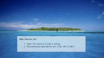 ''Koop geen .tv-domein, want Tuvalu zinkt!''