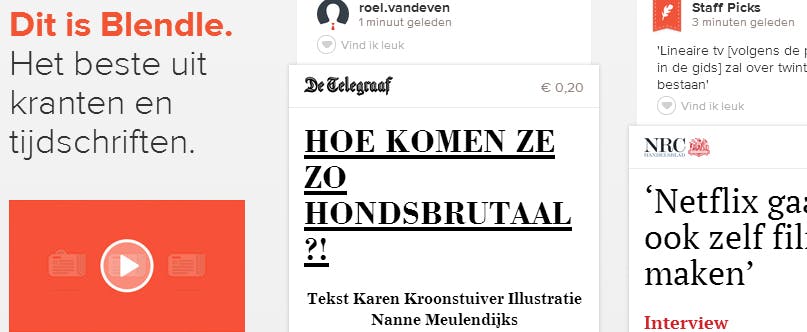 Volledige kranten en tijdschriften voortaan ook in Blendle