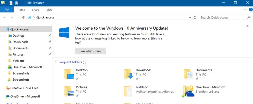 Microsoft test meldingen met tips in Verkenner