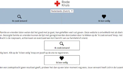 Rode Kruis-site 'ikbenveilig.nl' helpt bij rampen